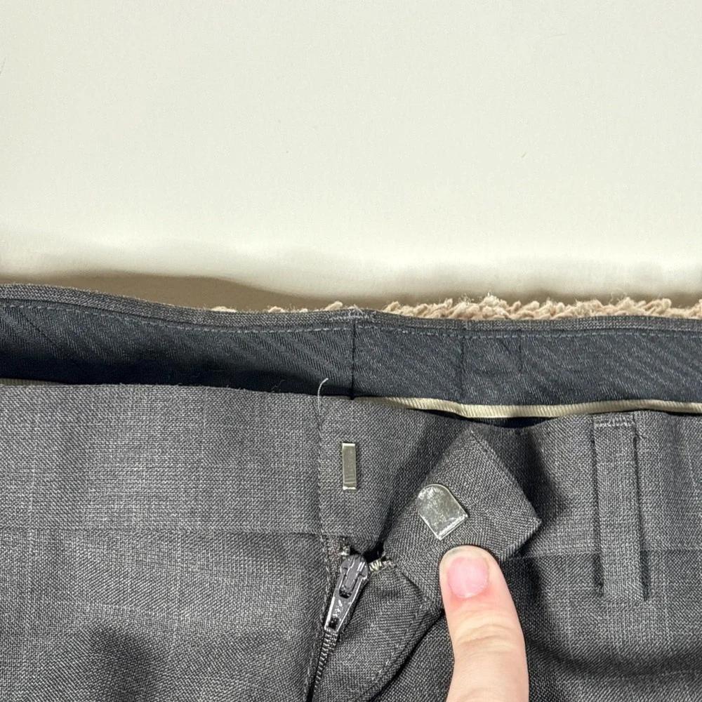 Haggar Original Slacks Mens 42x30 Brown Straight Fit No Iron‎ Dress Pants IDJ393